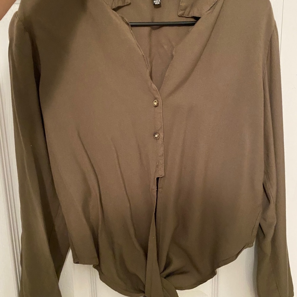 Cropped button up shirt